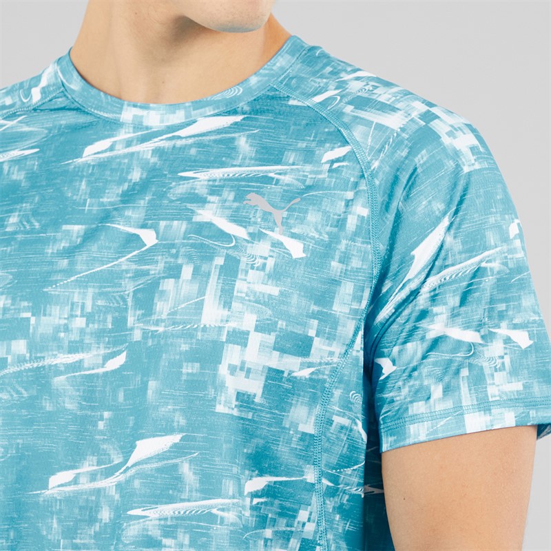 Puma Mens Run Velocity Print Running Top Speed Blue