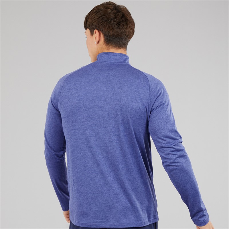 Puma Mens Train All Day Tech 1/4 Zip Training Top Blue Crystal Heather Blue/Crystal Heather