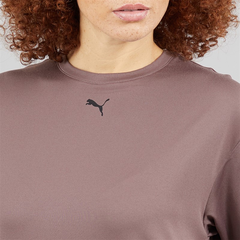Puma Womens Train All Day Essentials Relaxed T-Shirt Raisin