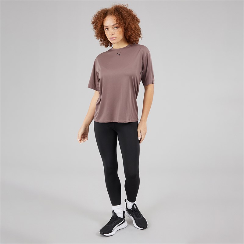 Puma Womens Train All Day Essentials Relaxed T-Shirt Raisin
