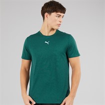 Puma Mens Train All Day Essentials Heather Cat Logo Training Top Green Terrain Green Terrain Heather
