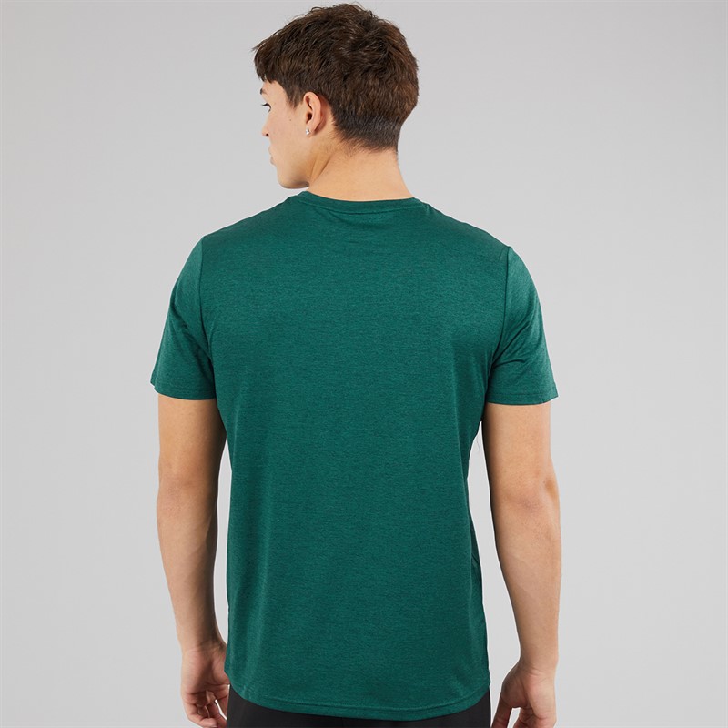 Puma Mens Train All Day Essentials Heather Cat Logo Training Top Green Terrain Green Terrain Heather