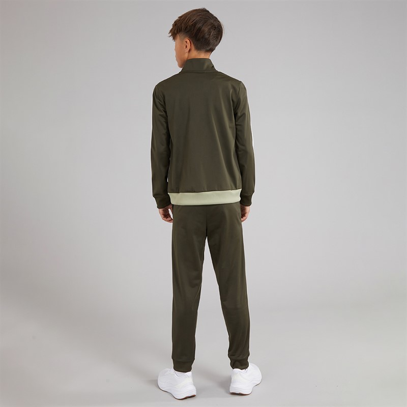 Puma Junior Boys Sport Poly Tracksuit Dark Olive