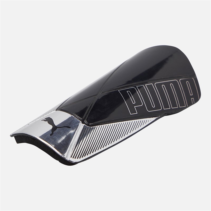 Puma Mens FTBLNXT Team Sleeve Shin Guards Black/Silver Puma Black/Metallic Silver