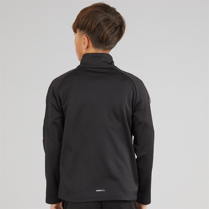 Puma Junior Boys King Winter 1/4 Zip Training Top Black/Gold Puma Black/Puma Gold
