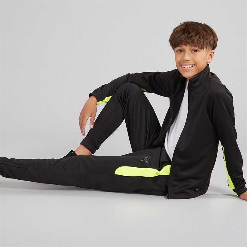 Puma Junior Boys Team FNS Poly Tracksuit Puma Black Puma Black/Yellow Alert