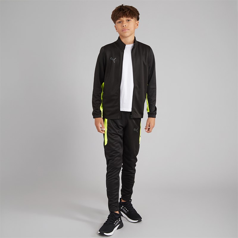 Puma Junior Boys Team FNS Poly Tracksuit Puma Black Puma Black/Yellow Alert
