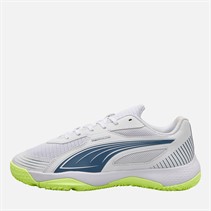 Puma Junior Boys Solarflash III Indoor Court Shoes Puma White Puma White/Blue Horizon
