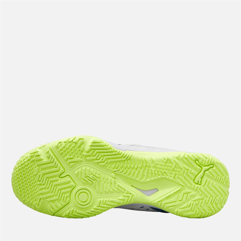 Puma Junior Boys Solarflash III Indoor Court Shoes Puma White Puma White/Blue Horizon