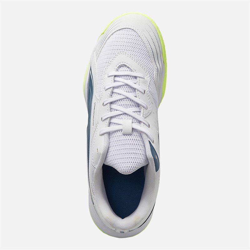 Puma Junior Boys Solarflash III Indoor Court Shoes Puma White Puma White/Blue Horizon