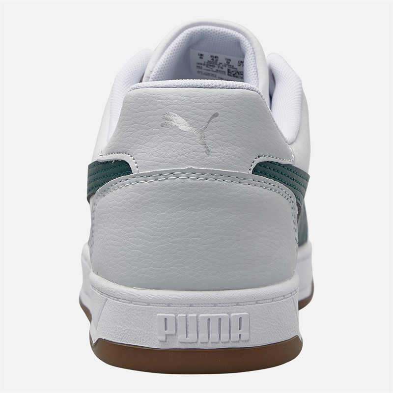 Puma Mens Caven 2.0 Trainers White/Silver/Grey Silver/Green Terrain/White