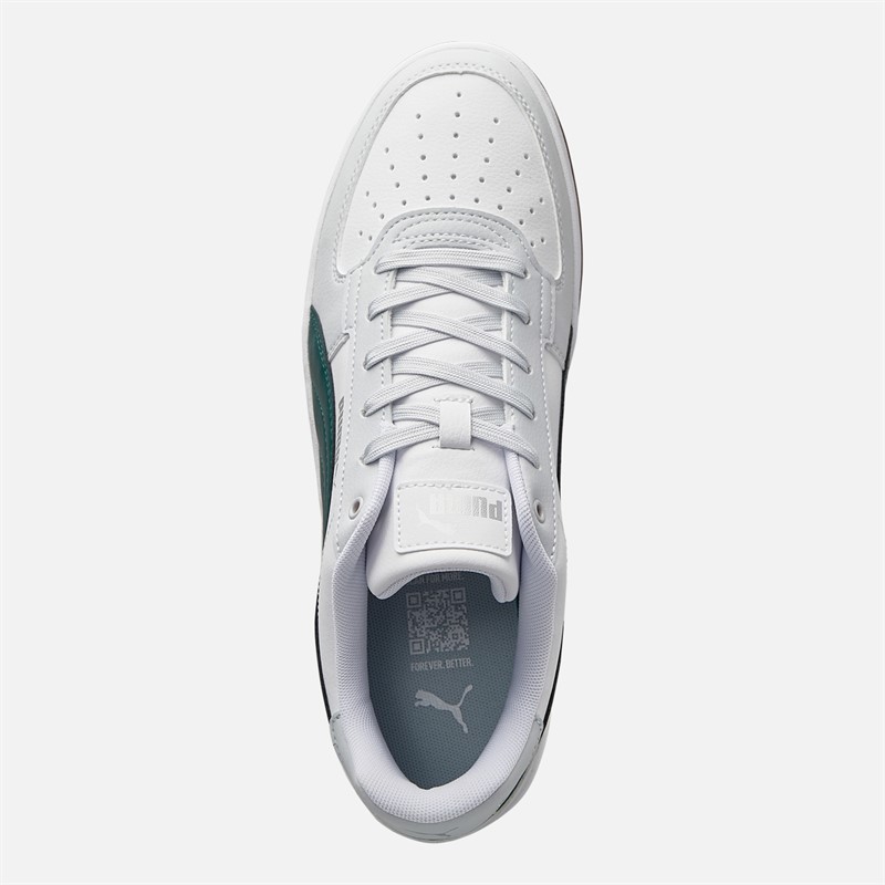 Puma Mens Caven 2.0 Trainers White/Silver/Grey Silver/Green Terrain/White