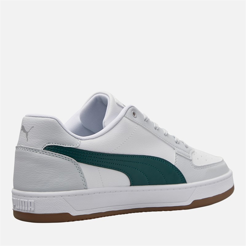 Puma Mens Caven 2.0 Trainers White/Silver/Grey Silver/Green Terrain/White