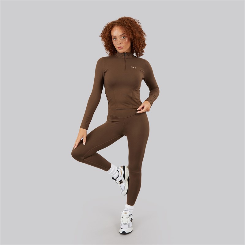 Puma Dame Trænings 1/2 Zip Top Espresso Brown