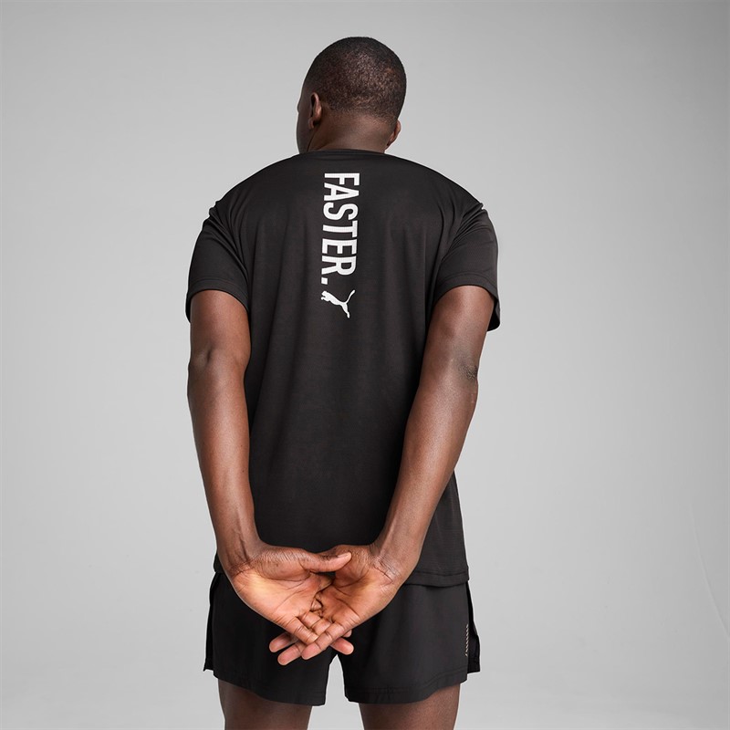 Puma Herre Grafik Løb Hurtigere Løbe Top Puma Black