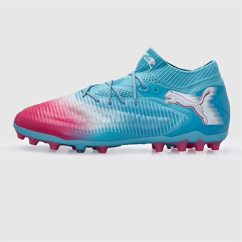 Puma Mens Future 8 Ultimate Re-Charge MG Multi Ground Football Boots Hero Blue/White/Sunset Pink