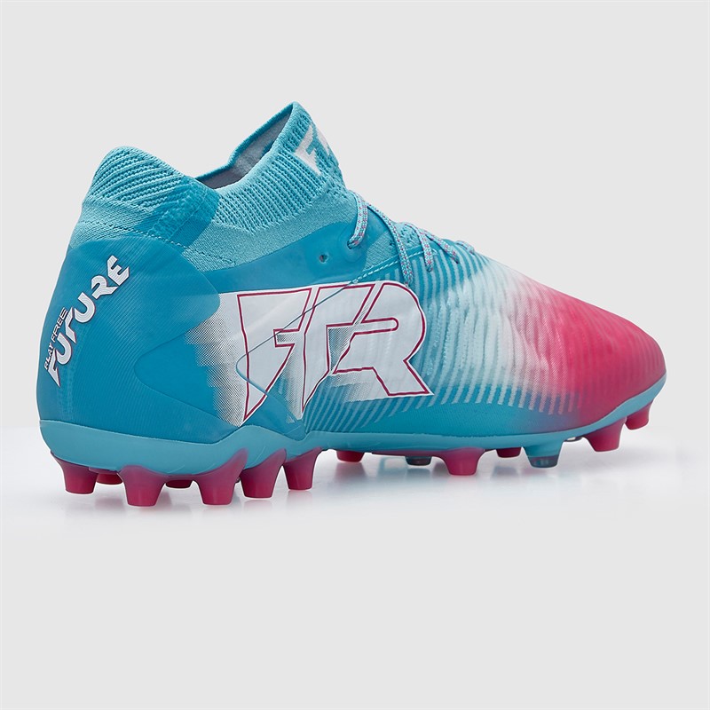 Puma Mens Future 8 Ultimate Re-Charge MG Multi Ground Football Boots Hero Blue/White/Sunset Pink