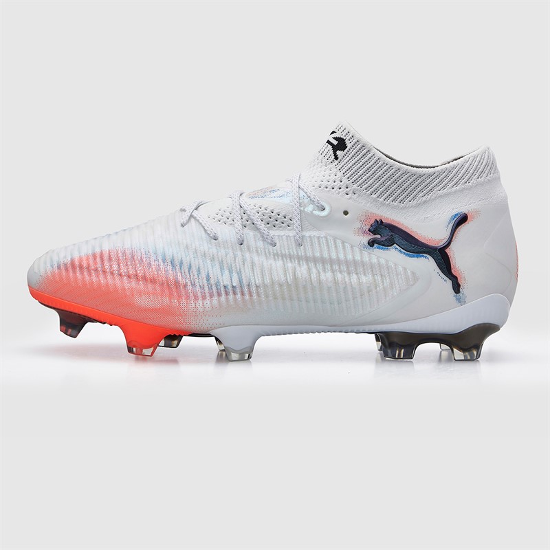 Puma Mens Future 8 Ultimate FG Firm Ground Football Boots White/Puma Black/Glowing Red