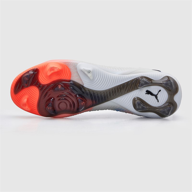 Puma Mens Future 8 Ultimate FG Firm Ground Football Boots White/Puma Black/Glowing Red