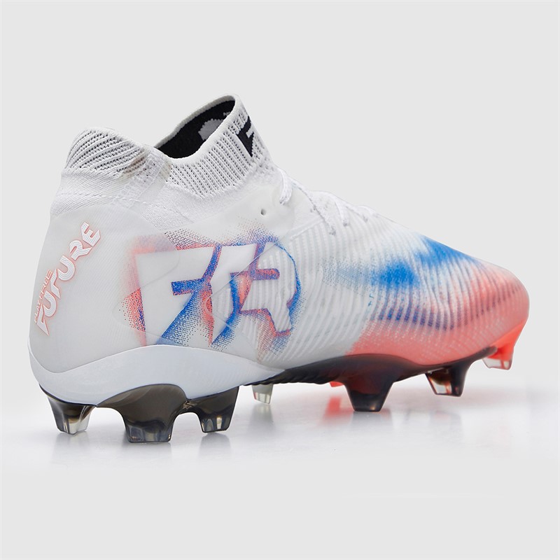 Puma Mens Future 8 Ultimate FG Firm Ground Football Boots White/Puma Black/Glowing Red