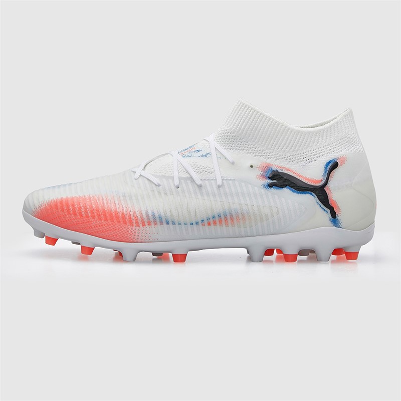 Puma Mens Future 8 Pro MG Multi Ground Football Boots White/Puma Black/Glowing Red