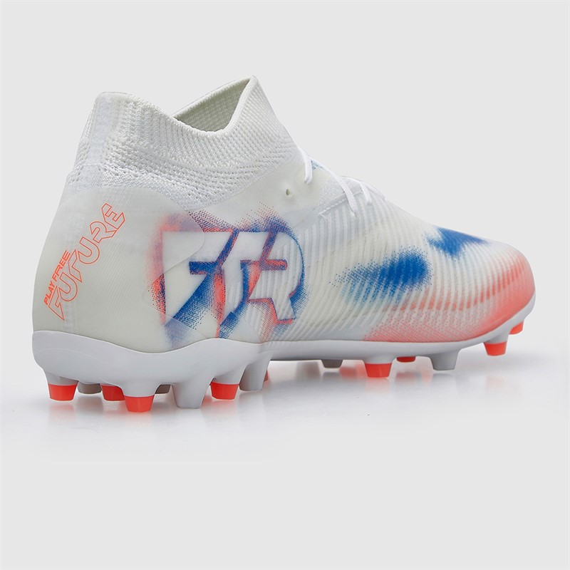 Puma Mens Future 8 Pro MG Multi Ground Football Boots White/Puma Black/Glowing Red