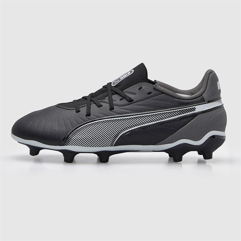 Puma Junior Boys King Match FG/AG Firm/Artificial Ground Football Boots Puma Black/Puma White