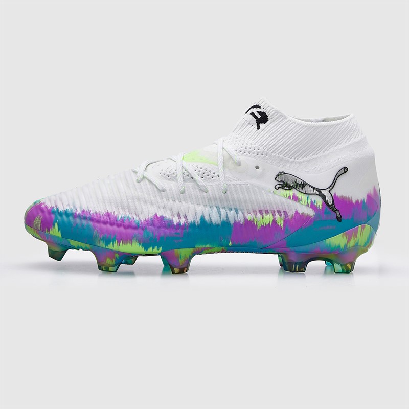 Puma Womens Future 8 Ultimate Brilliance FG Firm Ground Football Boots Puma White/Fizzy Apple/Bright Aqua