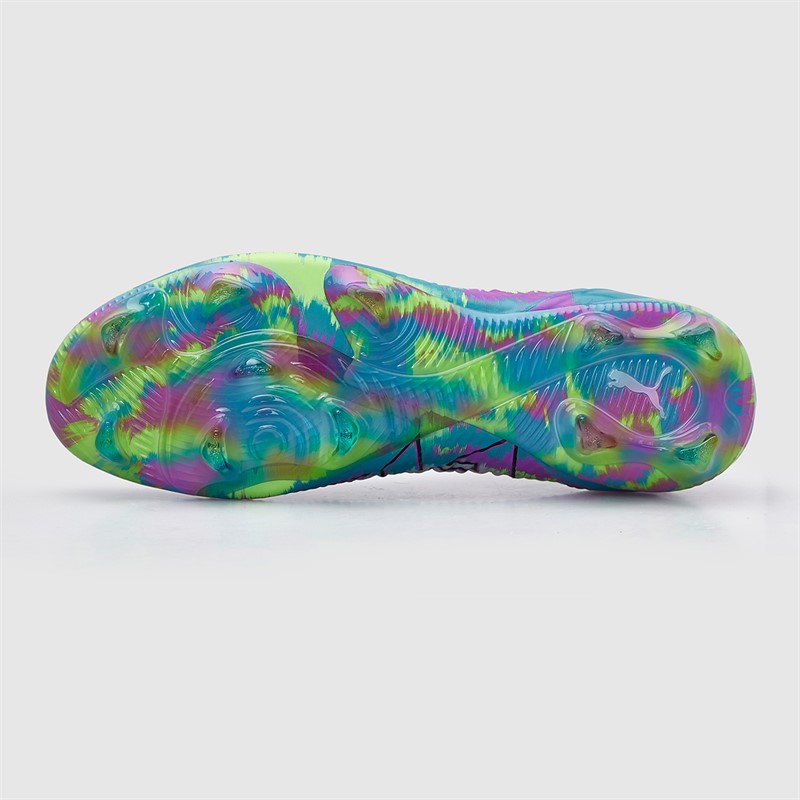 Puma Womens Future 8 Ultimate Brilliance FG Firm Ground Football Boots Puma White/Fizzy Apple/Bright Aqua