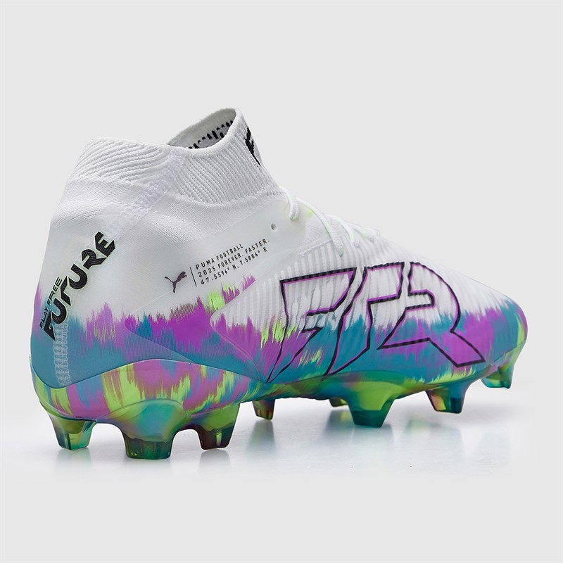 Puma Womens Future 8 Ultimate Brilliance FG Firm Ground Football Boots Puma White/Fizzy Apple/Bright Aqua