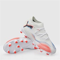 Puma Junior Boys Future 8 Pro FG/AG Firm/Artificial Ground Football Boots White/Puma Black/Glowing Red