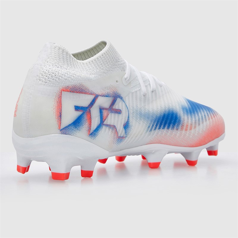Puma Junior Boys Future 8 Pro FG/AG Firm/Artificial Ground Football Boots White/Puma Black/Glowing Red
