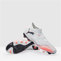 Puma Mens Future 8 Match FG/AG Firm/Artificial Ground Football Boots White/Puma Black/Glowing Red