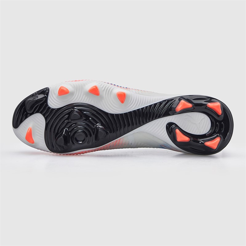 Puma Mens Future 8 Match FG/AG Firm/Artificial Ground Football Boots White/Puma Black/Glowing Red