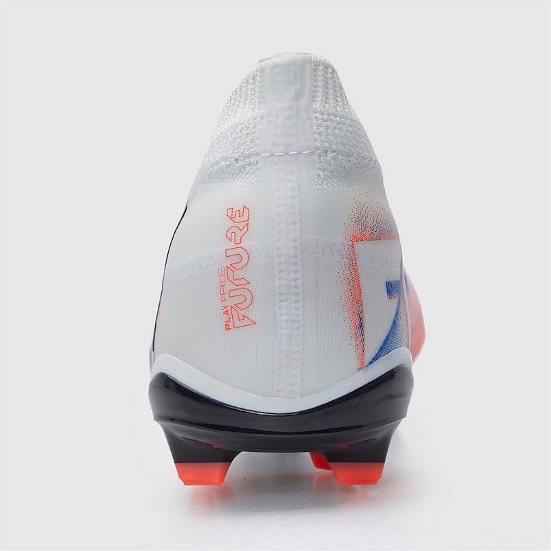 Puma Mens Future 8 Match FG/AG Firm/Artificial Ground Football Boots White/Puma Black/Glowing Red