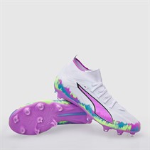 Puma Womens Ultra 6 Match+ Brilliance FG/AG Firm/Artificial Ground Football Boots White/Apple/Aqua/Magenta