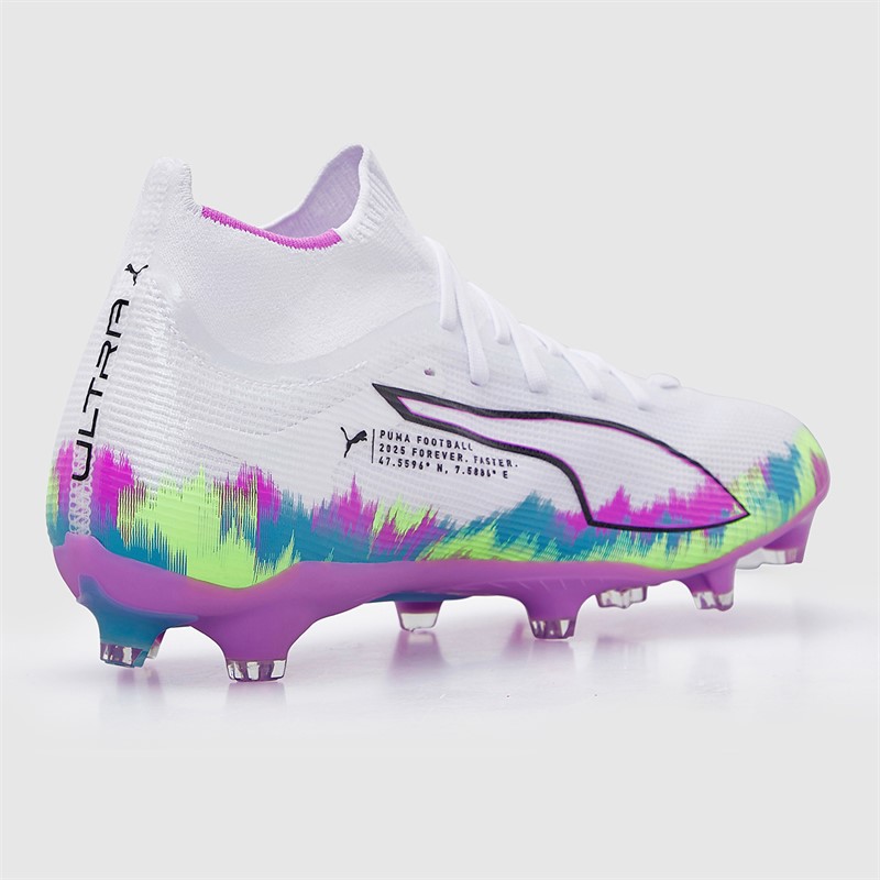 Puma Womens Ultra 6 Match+ Brilliance FG/AG Firm/Artificial Ground Football Boots White/Apple/Aqua/Magenta