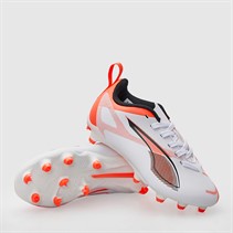 Puma Junior Boys Ultra 5 Play FG/AG Firm/Artificial Ground Football Boots White/Black/Glowing Red