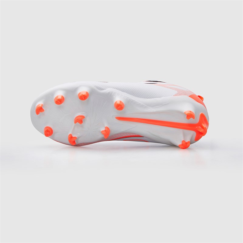 Puma Junior Boys Ultra 5 Play FG/AG Firm/Artificial Ground Football Boots White/Black/Glowing Red