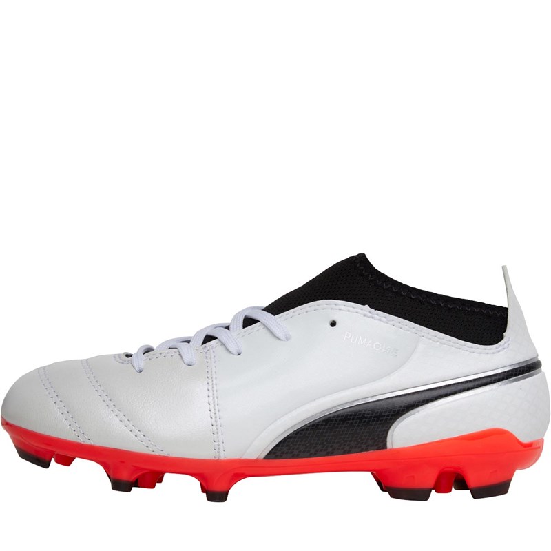 Buy Puma Junior One 17.3 AG Football Boots Puma White/Puma Black/Fiery