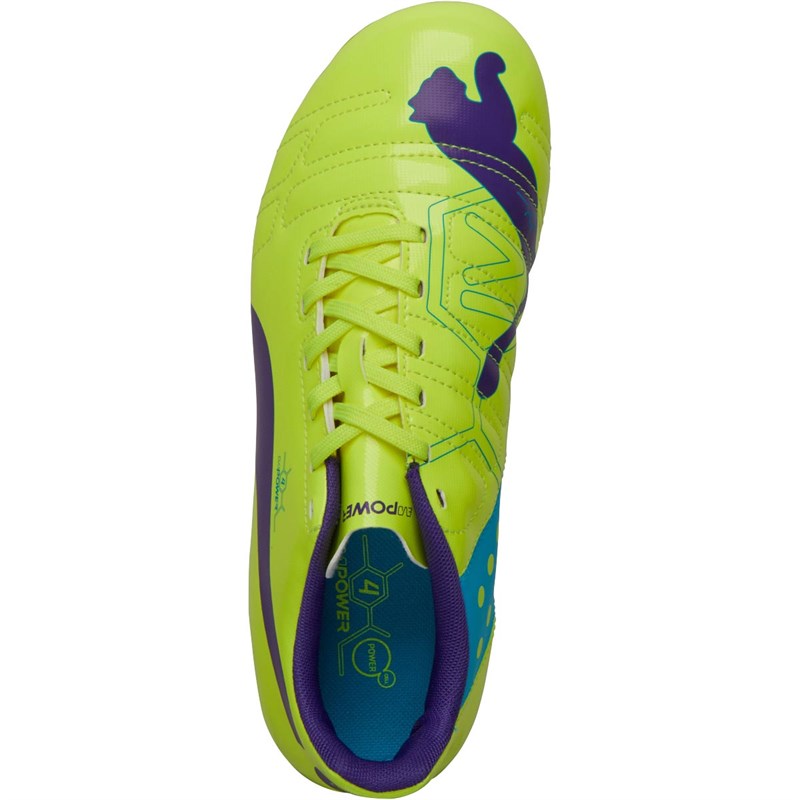 Puma Chaussures de Foot evoPOWER 4 AG Junior Jaune Fluo