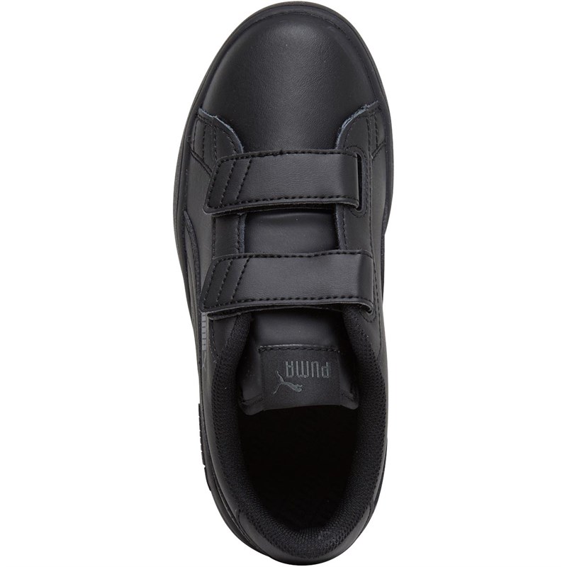 boys black velcro trainers