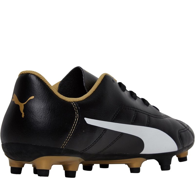 Buy Puma Junior Classico FG Football Boots Black/White/Gold