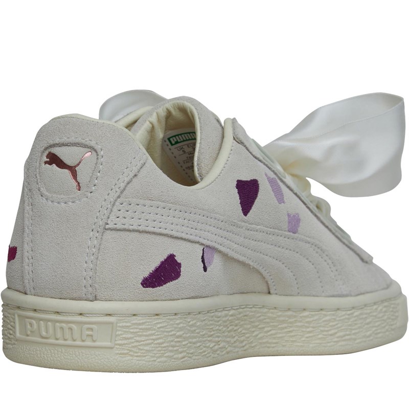 puma suede heart beige