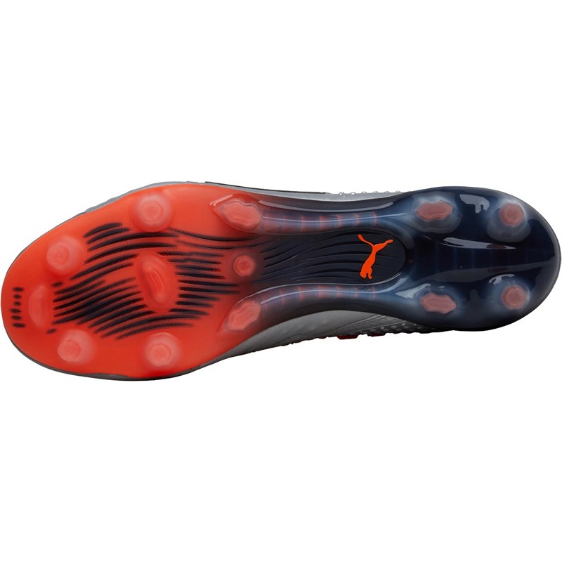 Buy Puma Mens One 1 Leather FG/AG Football Boots Puma Silver/Shocking