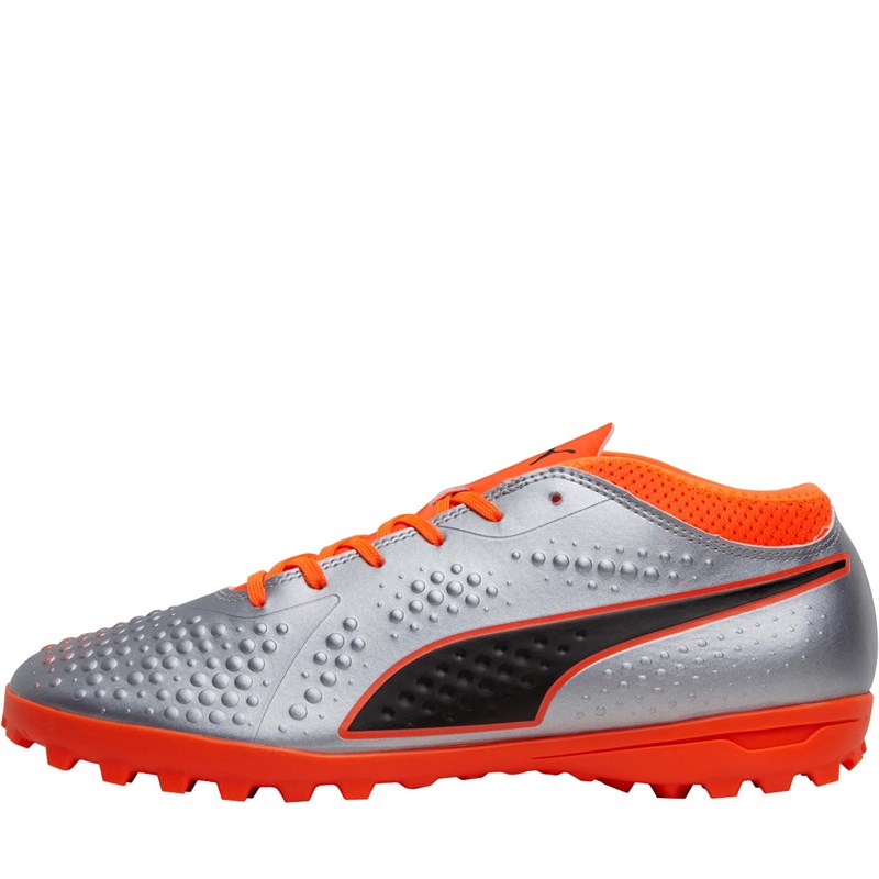 Buy Puma Mens One 4 Syn TT Football Boots Puma Silver/Shocking Orange/Puma Black