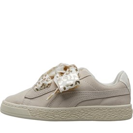 puma heart beige daim