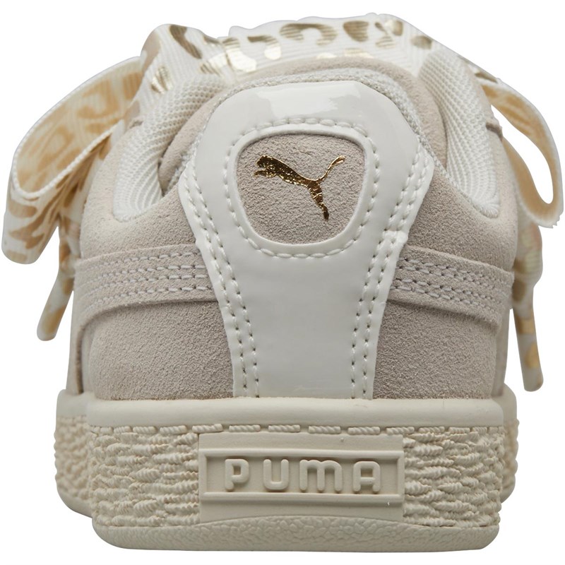 puma heart beige daim