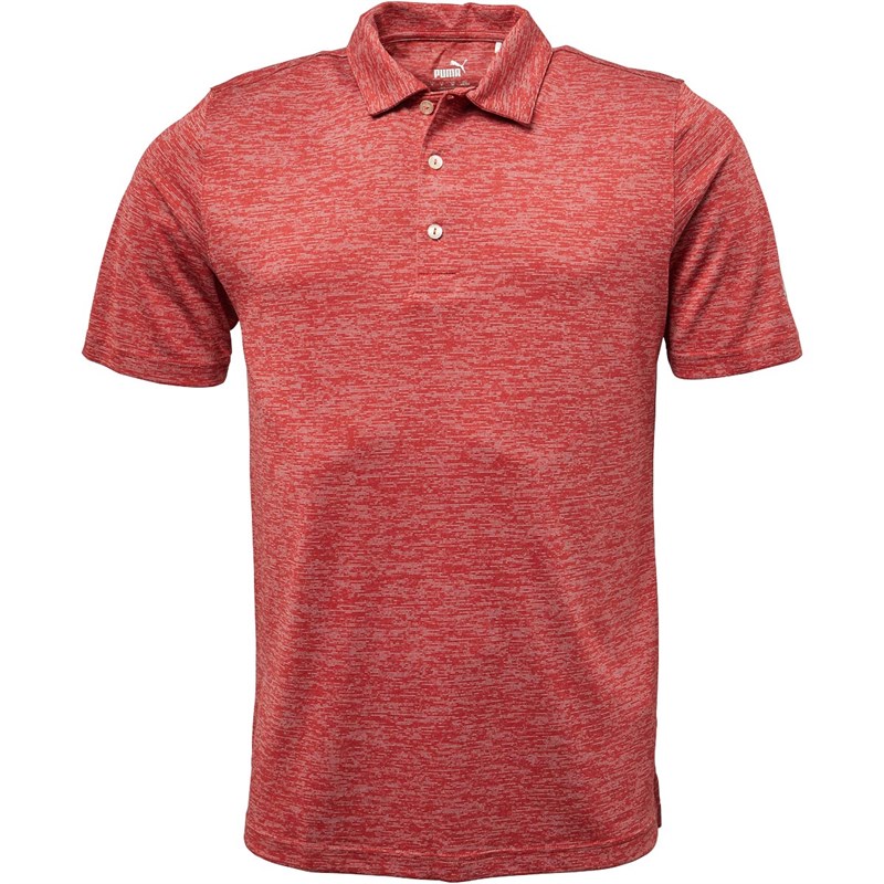 Puma Mens Icon Heather Golf Polo Red