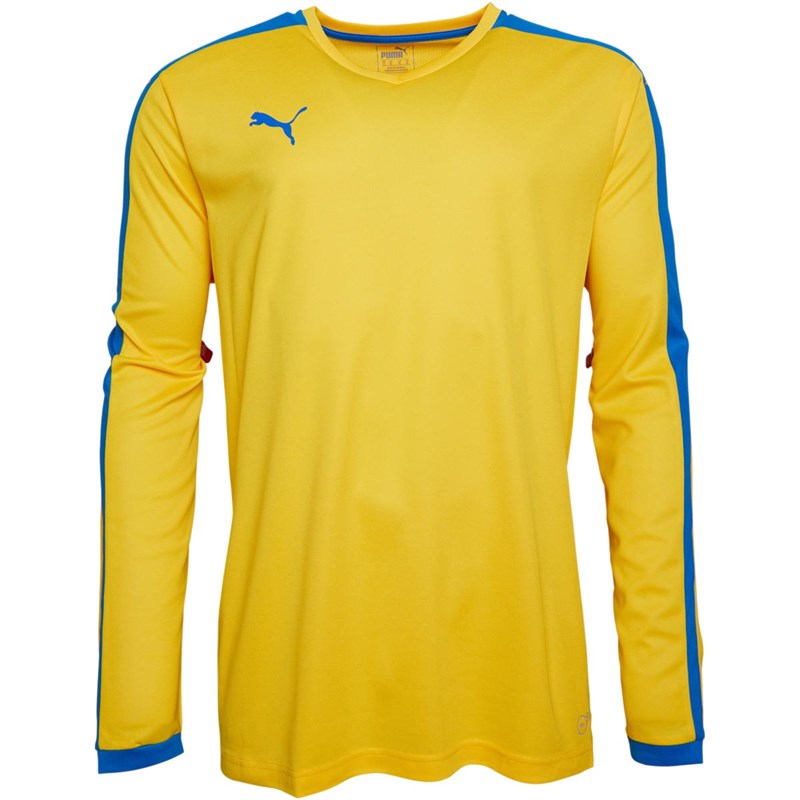 Buy Puma Mens Pitch Long Sleeve Football Jersey Yellow/Royal